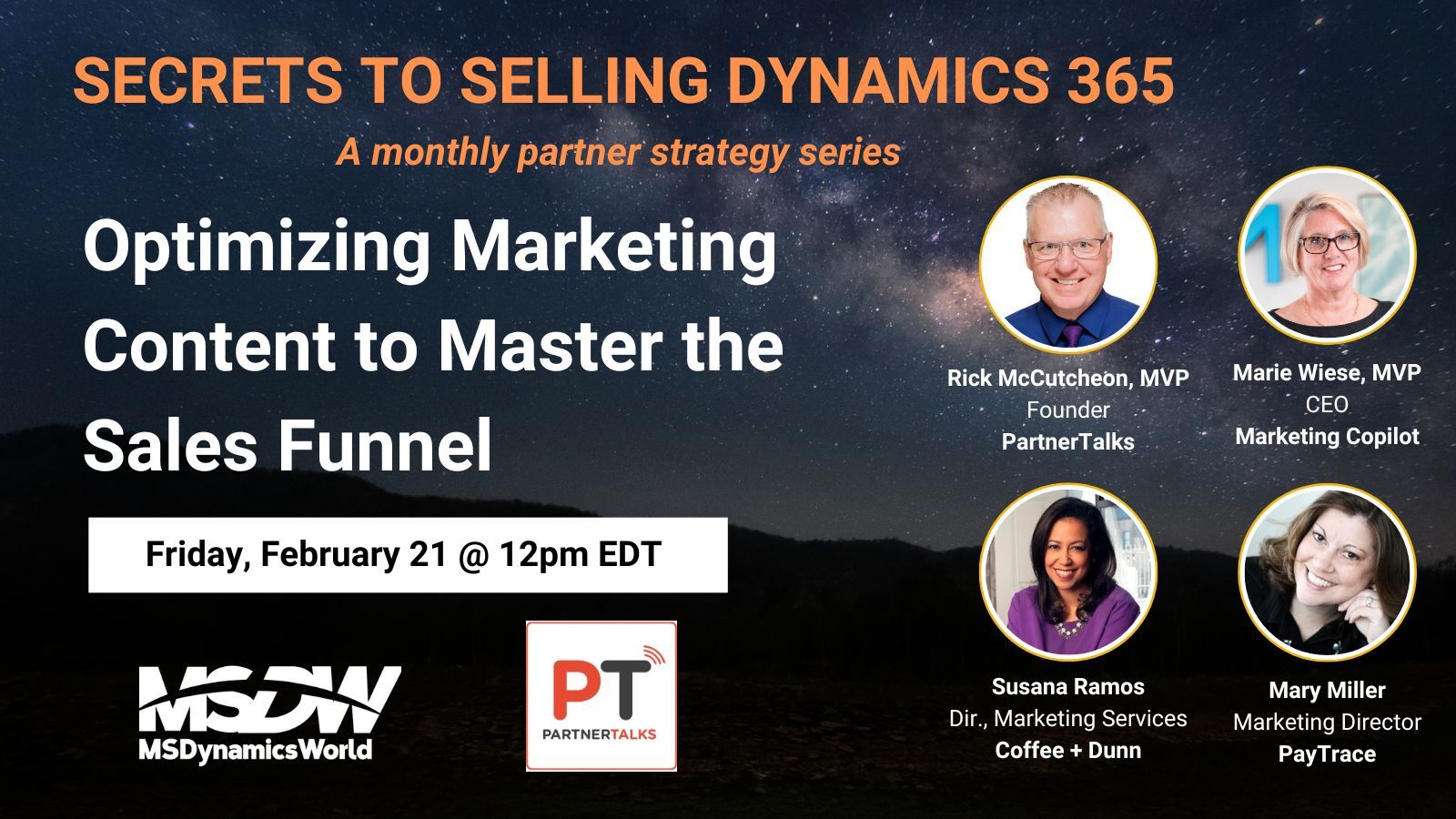 Webinar MSDynamics world Optimizing Marketing Content to Master the Sales Funnel